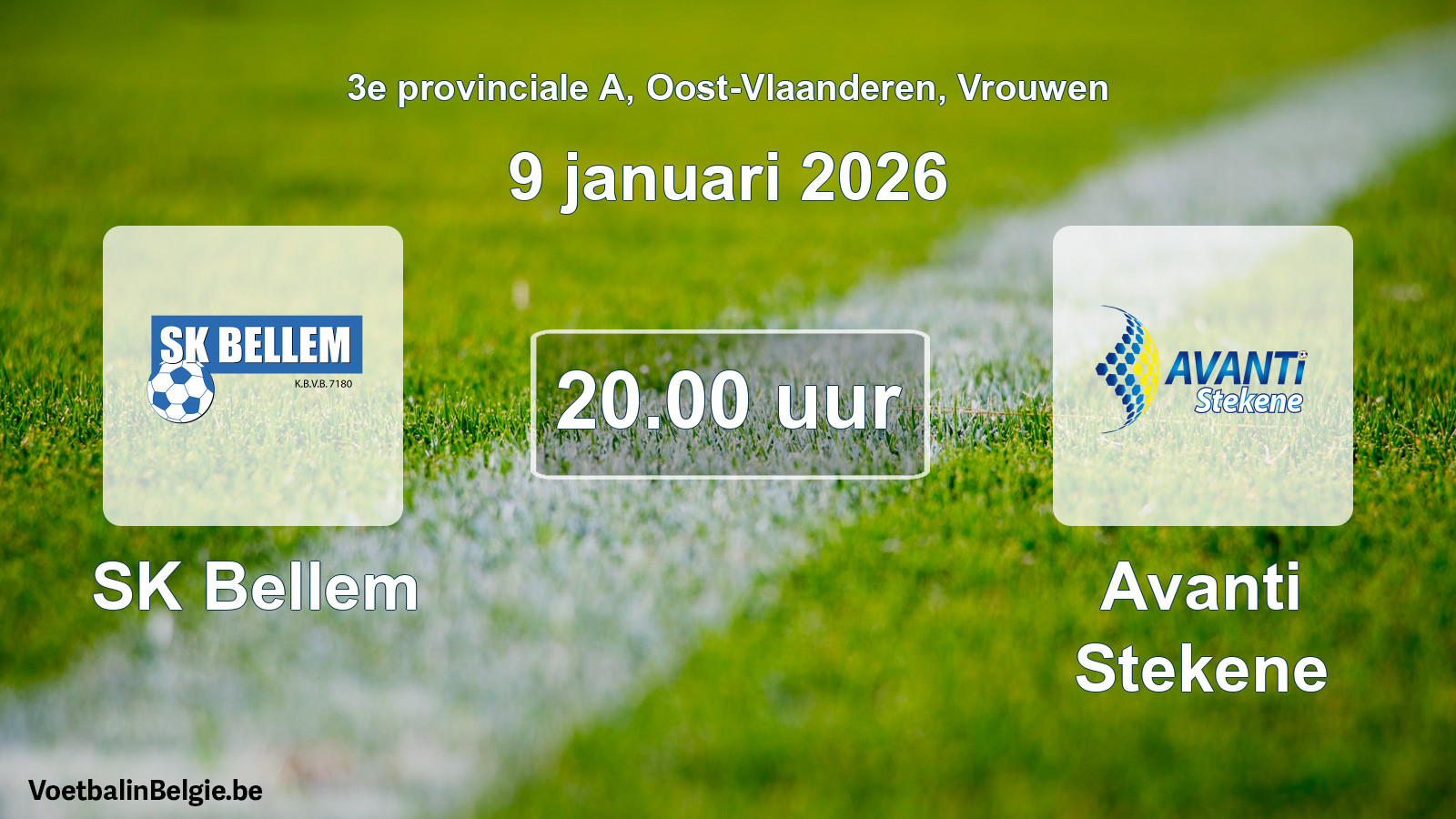 Geplantes Spiel frauen-Fußball: SK Bellem - Avanti Stekene (9 Januar 2026)