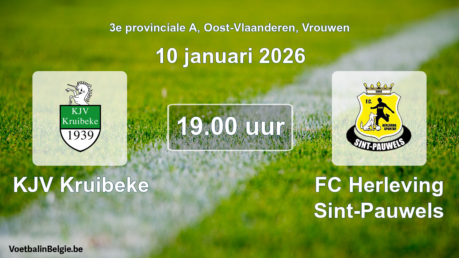 Scheduled match women football: KJV Kruibeke - FC Herleving Sint-Pauwels (10 January 2026)
