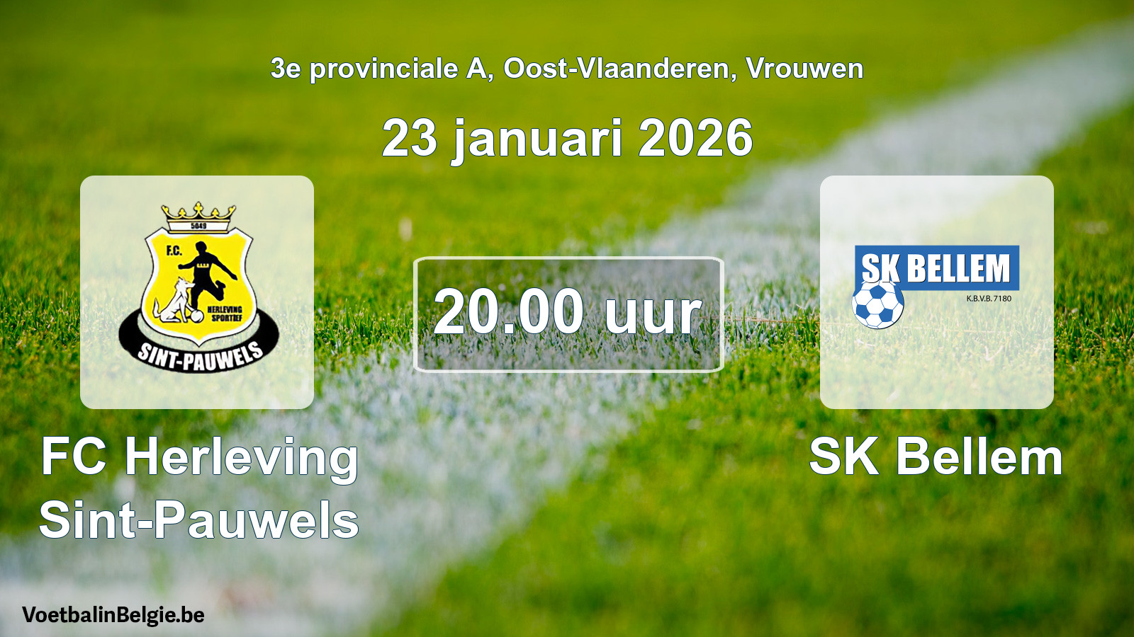Geplande wedstrijd vrouwenvoetbal: FC Herleving Sint-Pauwels - SK Bellem (23 januari 2026)