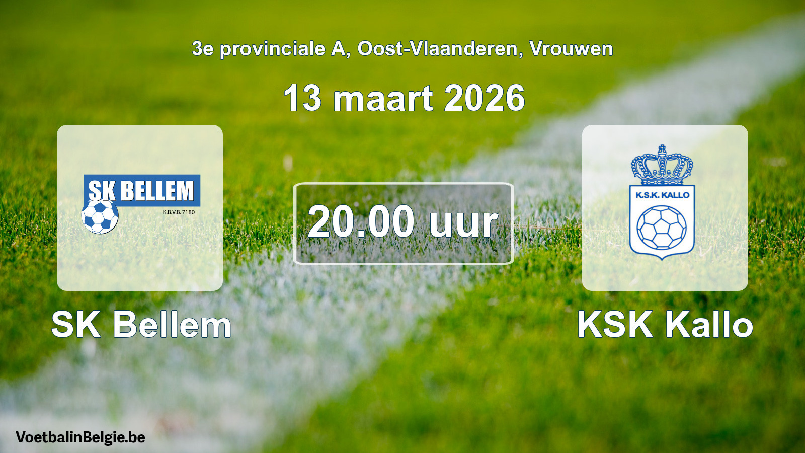 Scheduled match women football: SK Bellem - KSK Kallo (13 March 2026)