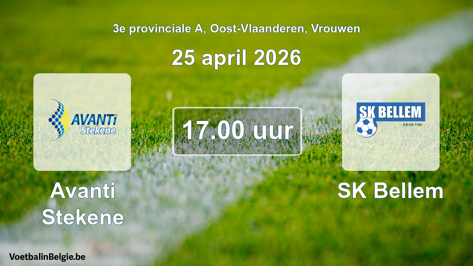 Scheduled match women football: Avanti Stekene - SK Bellem (25 April 2026)
