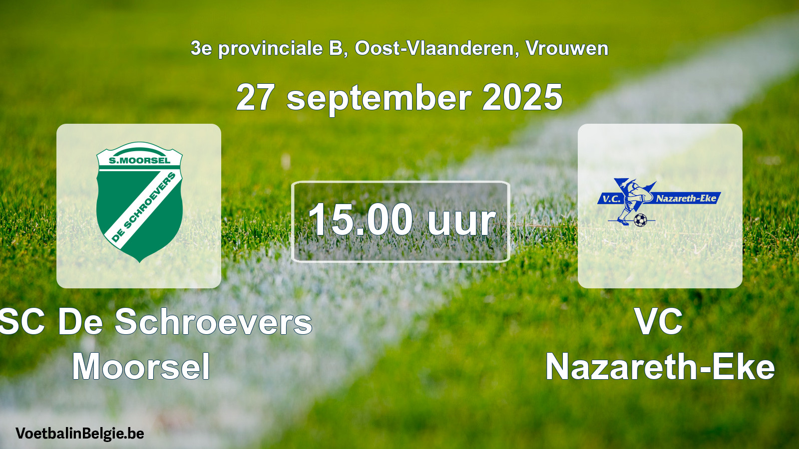 Scheduled match women football: KSC De Schroevers Moorsel - VC Nazareth-Eke (27 September 2025)