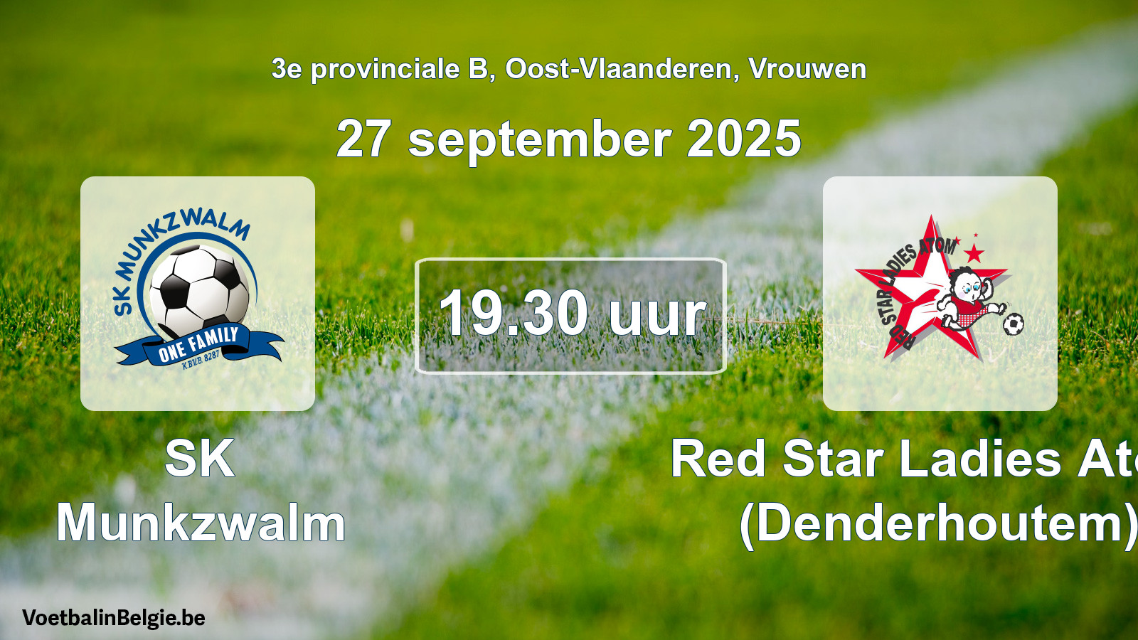 Scheduled match women football: SK Munkzwalm - Red Star Ladies Atom (Denderhoutem) (27 September 2025)