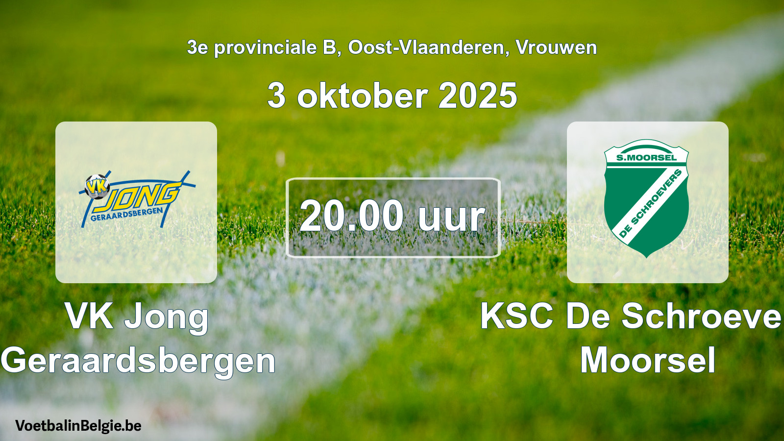 Scheduled match women football: VK Jong Geraardsbergen - KSC De Schroevers Moorsel (3 October 2025)