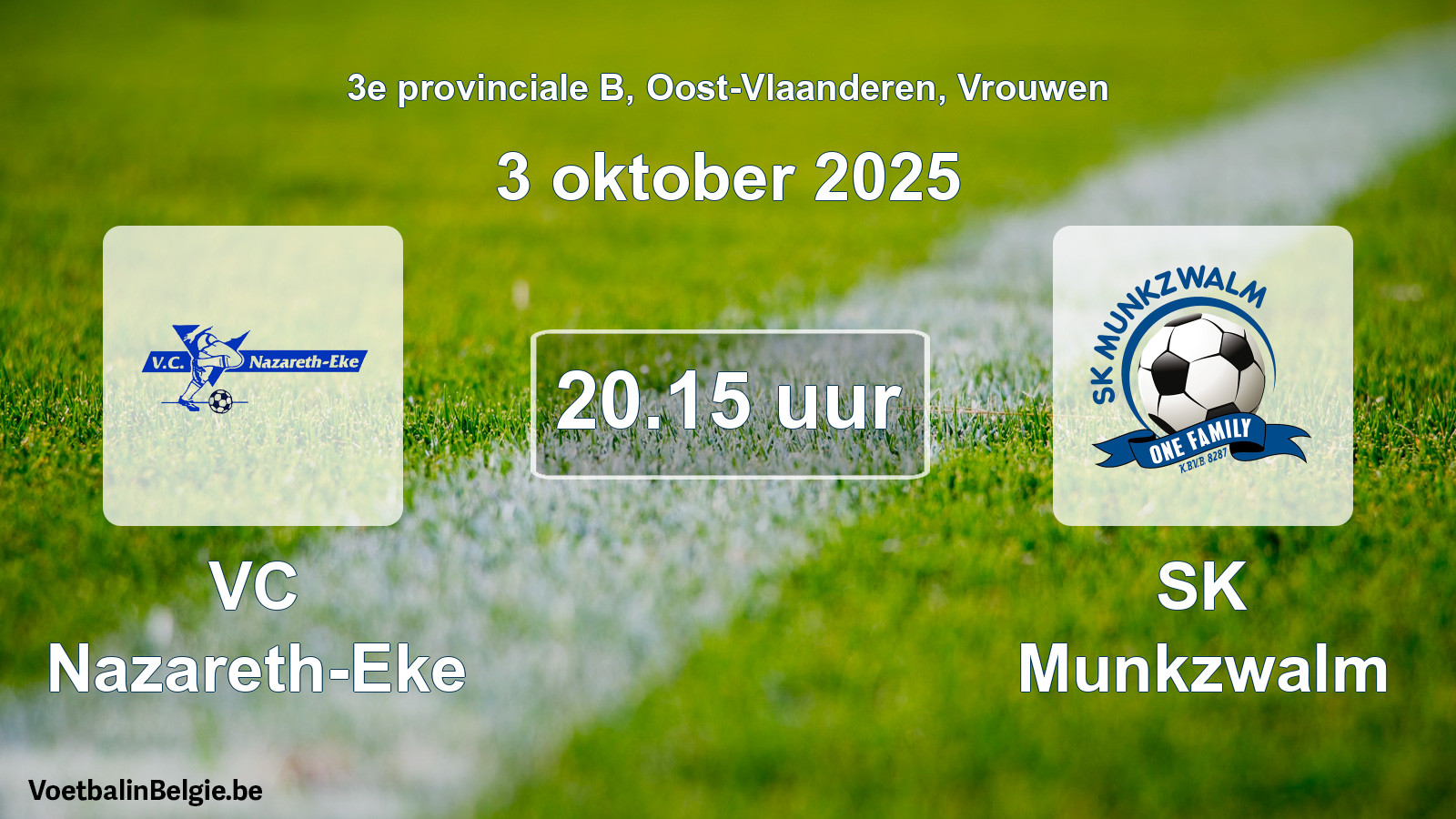 Scheduled match women football: VC Nazareth-Eke - SK Munkzwalm (3 October 2025)