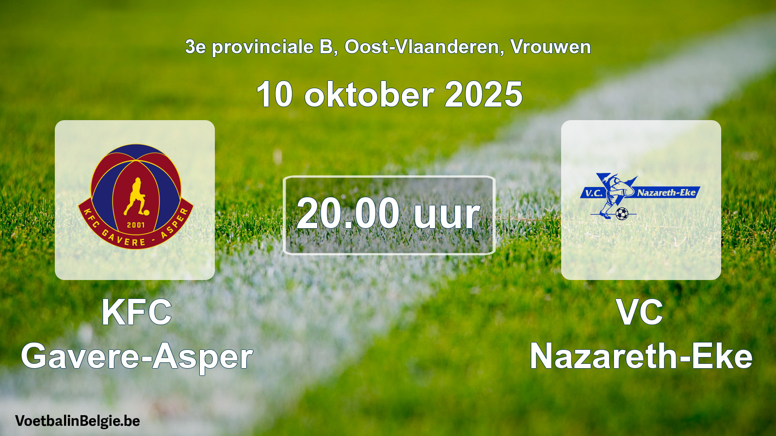 Scheduled match women football: KFC Gavere-Asper - VC Nazareth-Eke (10 October 2025)