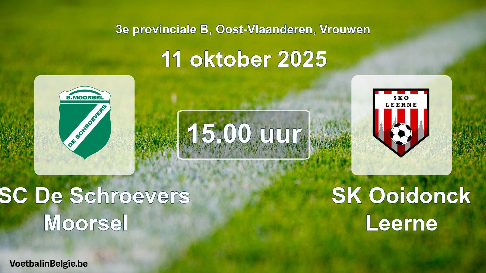 Scheduled match women football: KSC De Schroevers Moorsel - SK Ooidonck Leerne (11 October 2025)