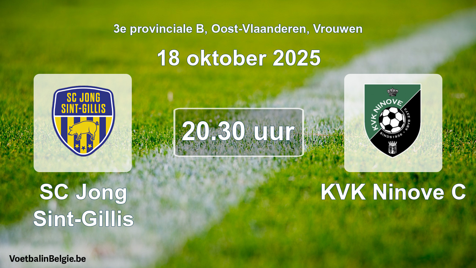 Geplande wedstrijd vrouwenvoetbal: SC Jong Sint-Gillis - KVK Ninove C (18 oktober 2025)