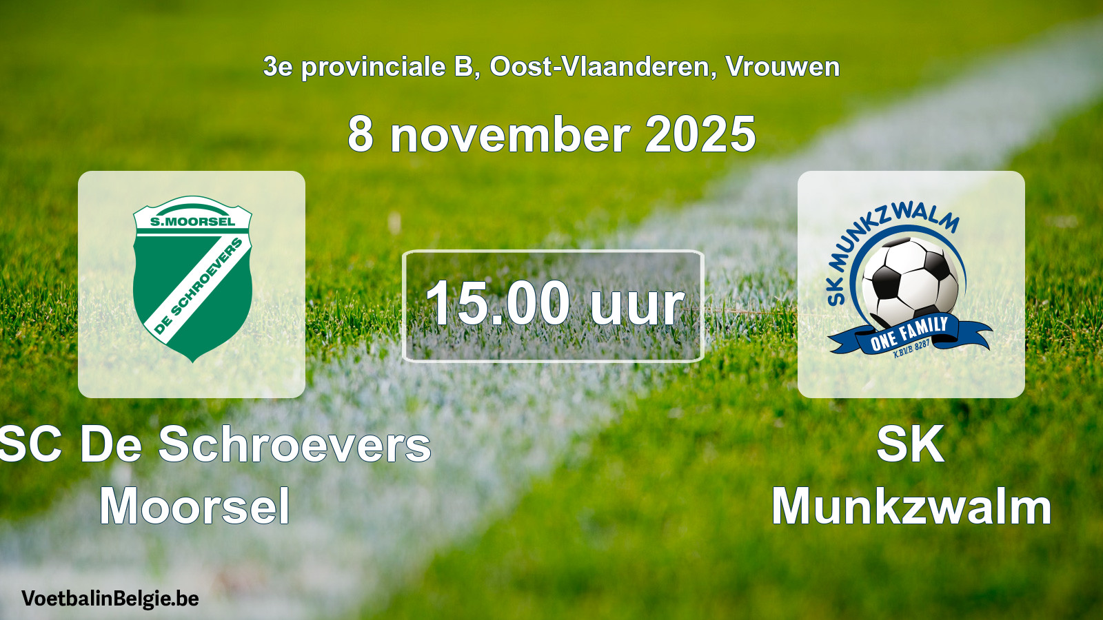 Scheduled match women football: KSC De Schroevers Moorsel - SK Munkzwalm (8 November 2025)