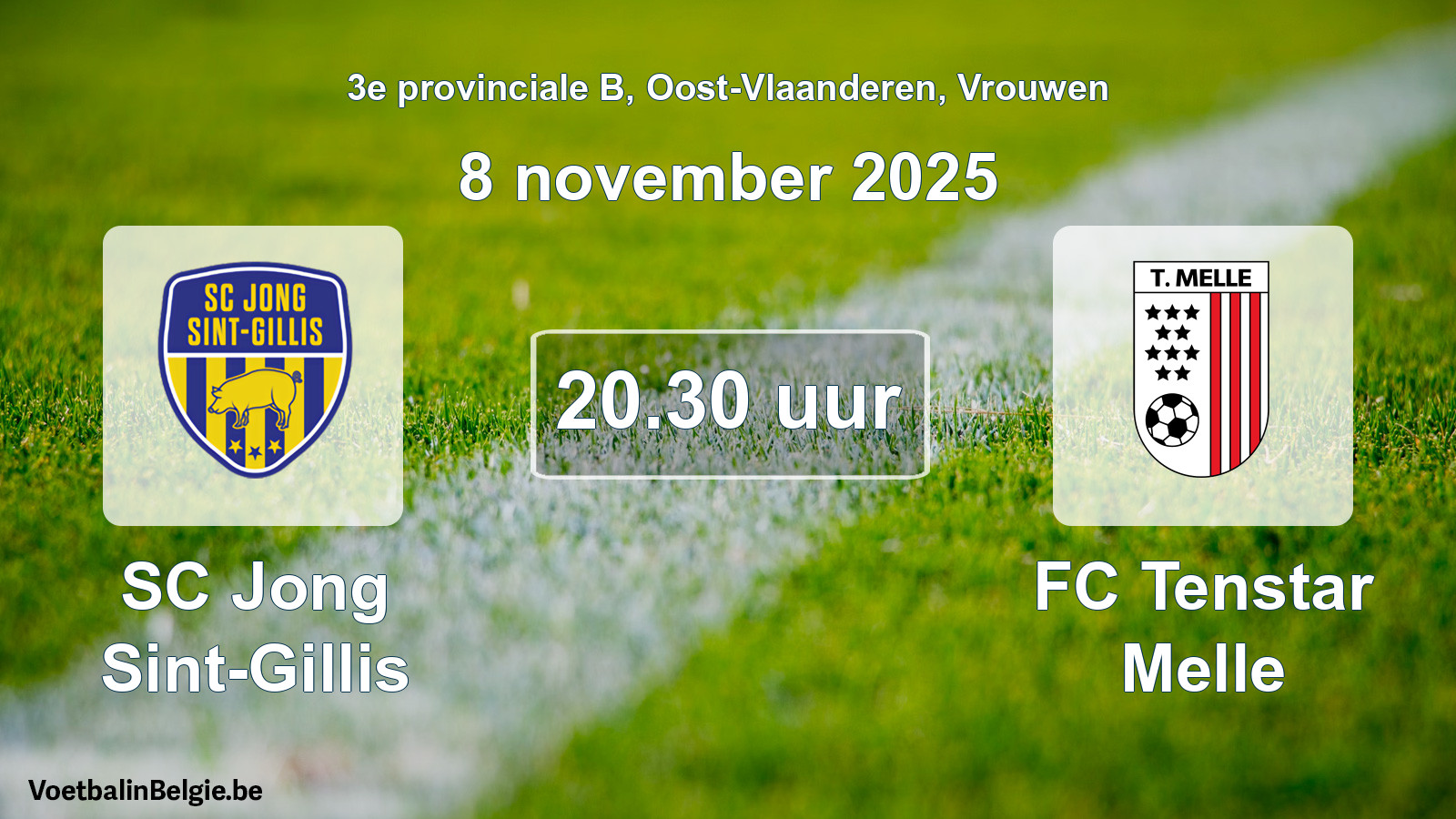 Scheduled match women football: SC Jong Sint-Gillis - FC Tenstar Melle (8 November 2025)