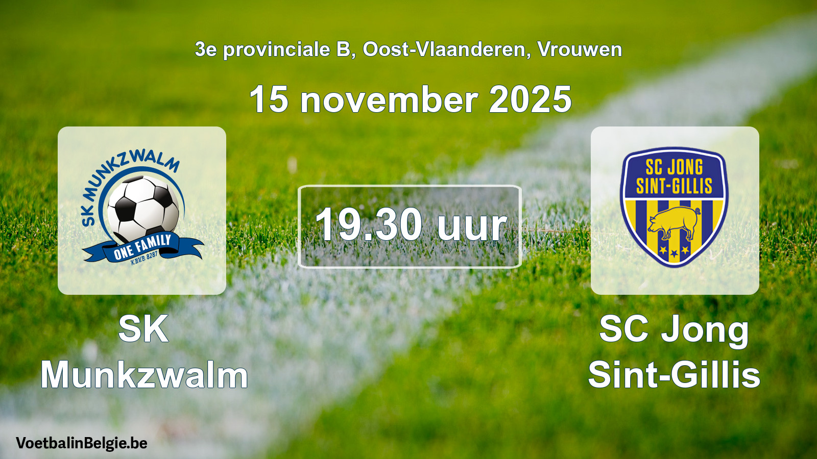 Scheduled match women football: SK Munkzwalm - SC Jong Sint-Gillis (15 November 2025)