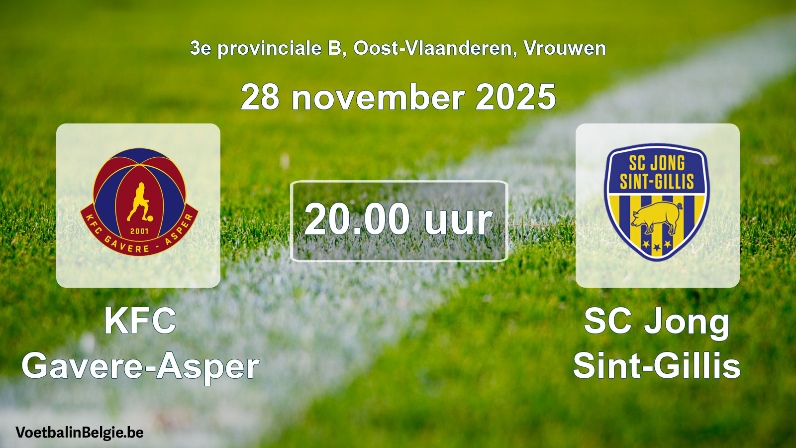 Scheduled match women football: KFC Gavere-Asper - SC Jong Sint-Gillis (28 November 2025)