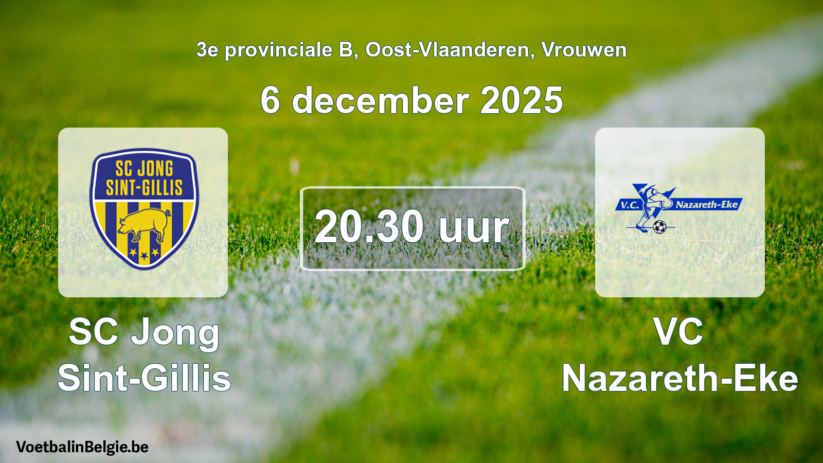 Scheduled match women football: SC Jong Sint-Gillis - VC Nazareth-Eke (6 December 2025)