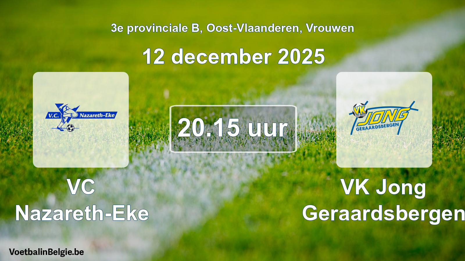 Scheduled match women football: VC Nazareth-Eke - VK Jong Geraardsbergen (12 December 2025)