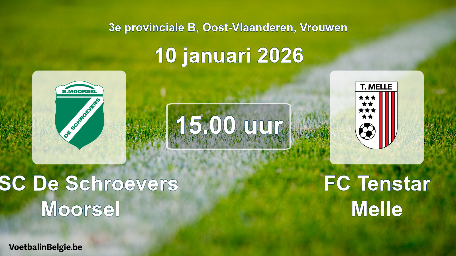 Scheduled match women football: KSC De Schroevers Moorsel - FC Tenstar Melle (10 January 2026)