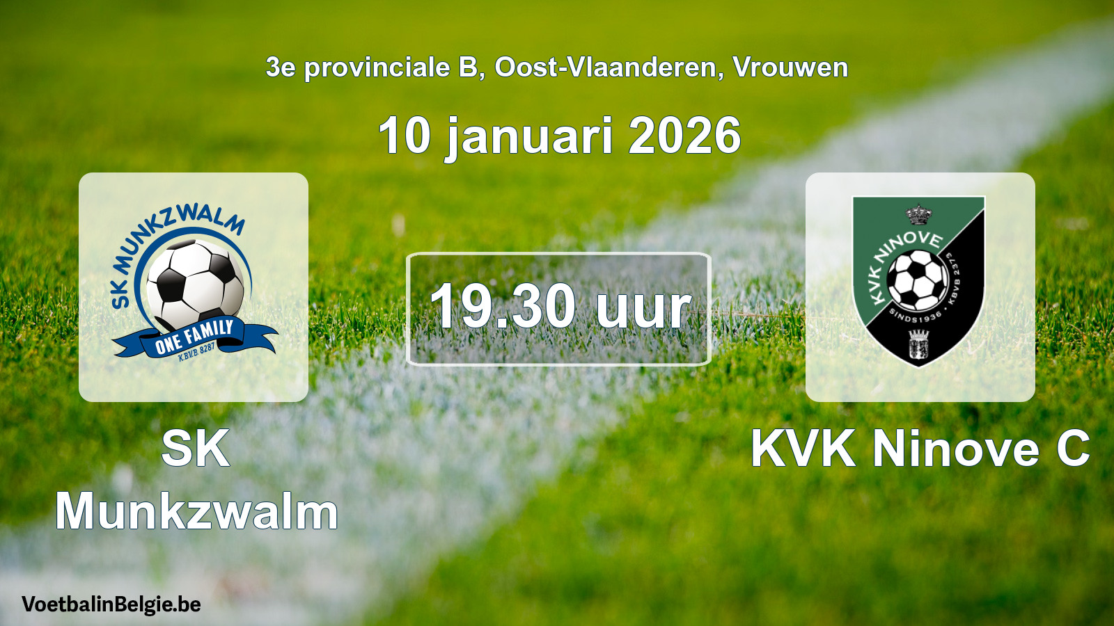 Scheduled match women football: SK Munkzwalm - KVK Ninove C (10 January 2026)