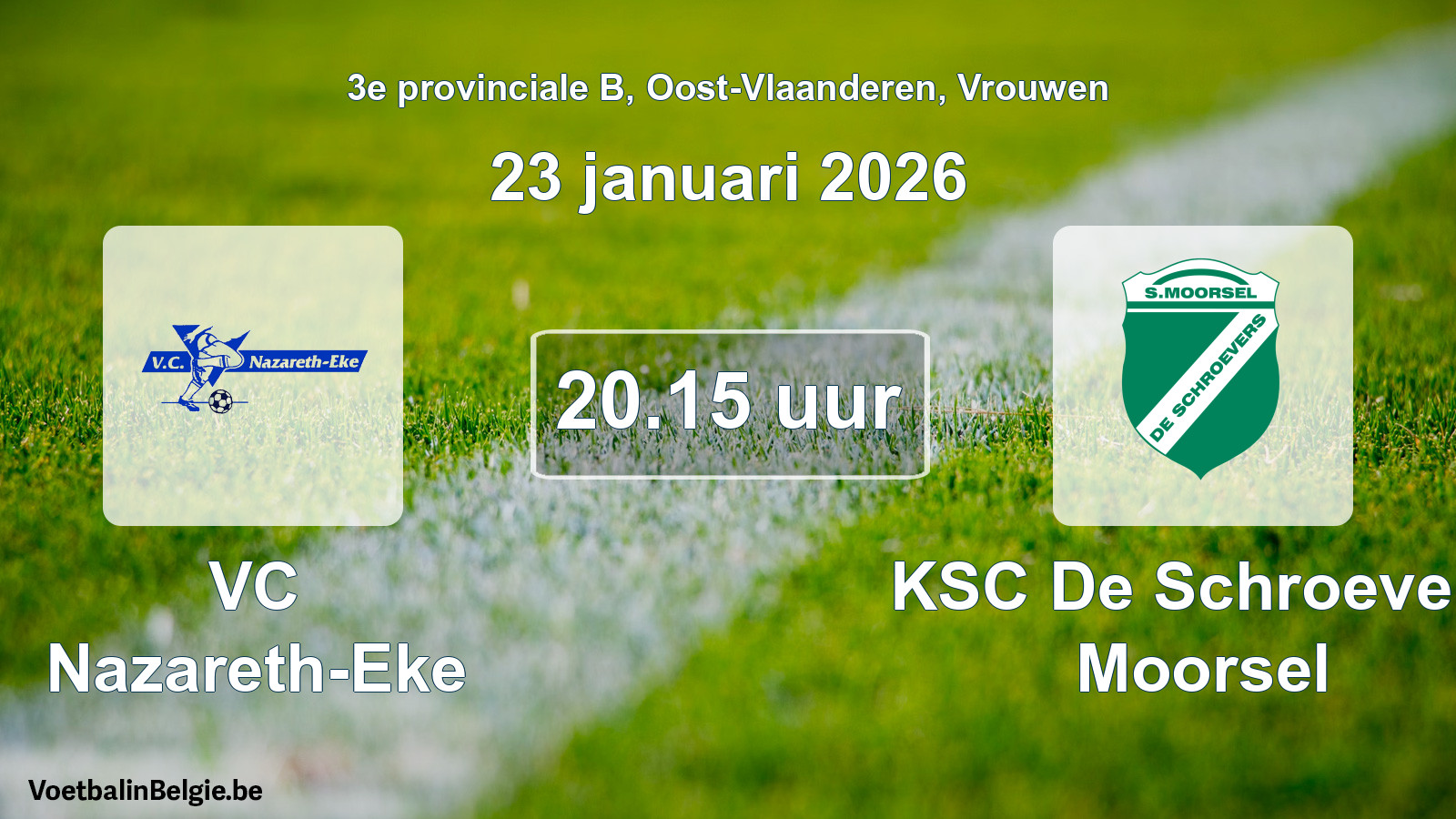 Scheduled match women football: VC Nazareth-Eke - KSC De Schroevers Moorsel (23 January 2026)
