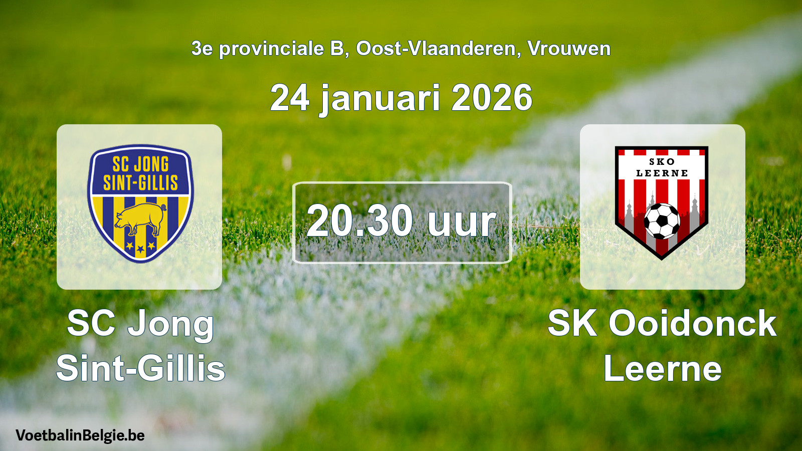 Scheduled match women football: SC Jong Sint-Gillis - SK Ooidonck Leerne (24 January 2026)