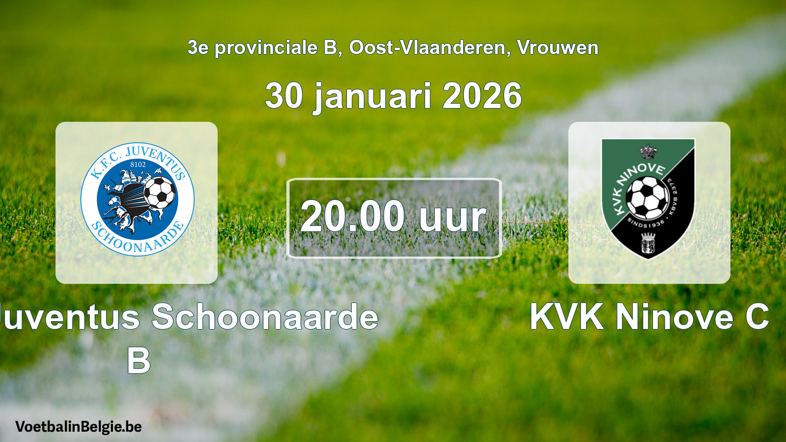 Scheduled match women football: KFC Juventus Schoonaarde B - KVK Ninove C (30 January 2026)