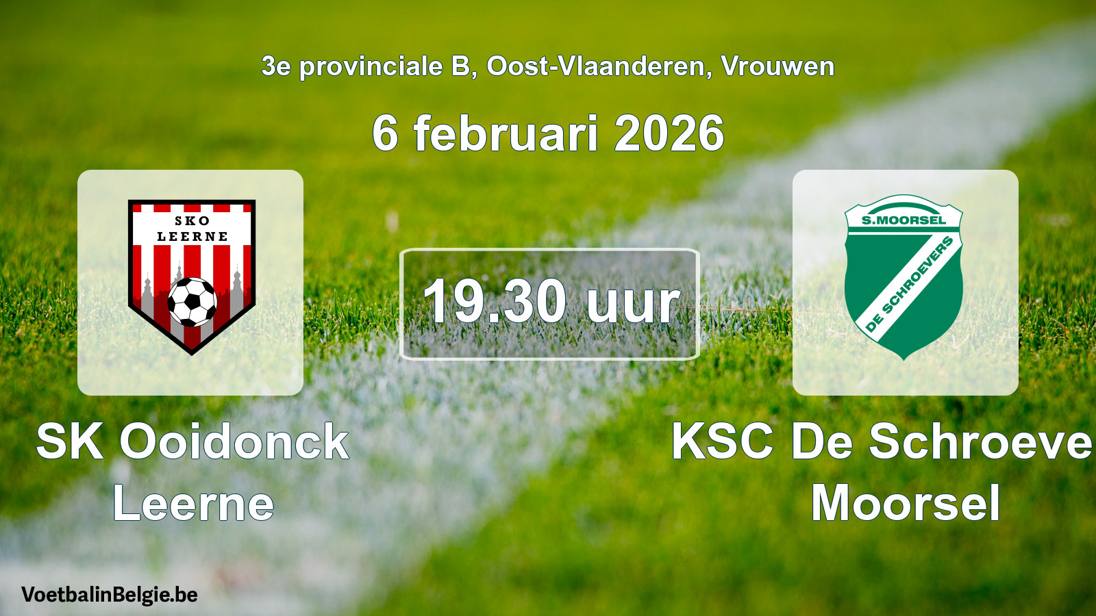 Scheduled match women football: SK Ooidonck Leerne - KSC De Schroevers Moorsel (6 February 2026)