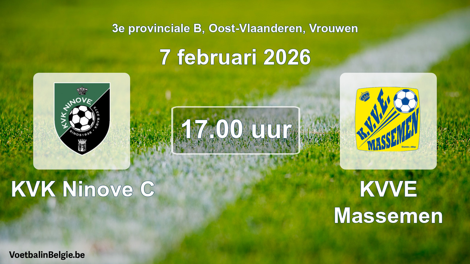 Scheduled match women football: KVK Ninove C - KVVE Massemen (7 February 2026)