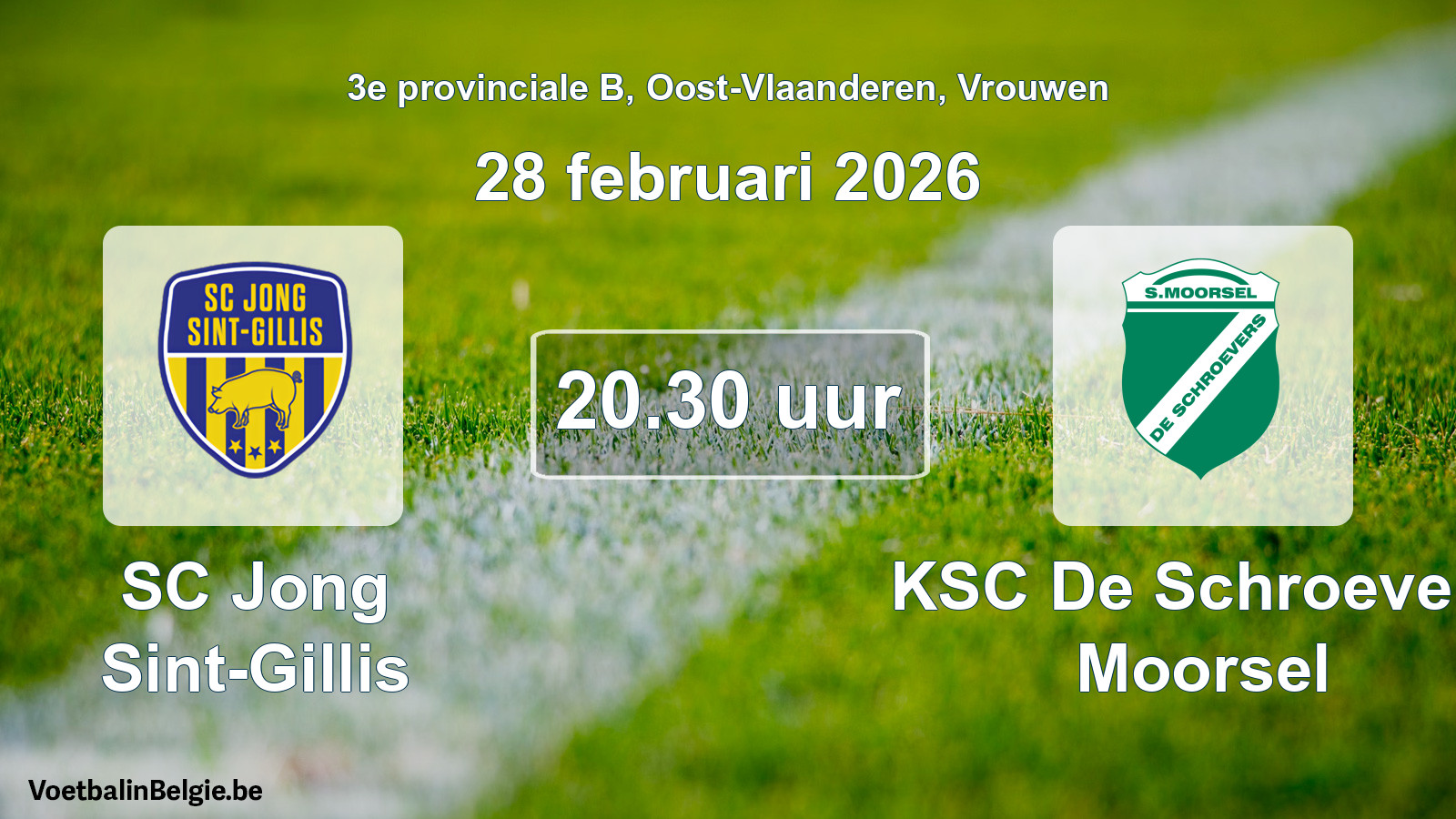 Scheduled match women football: SC Jong Sint-Gillis - KSC De Schroevers Moorsel (28 February 2026)