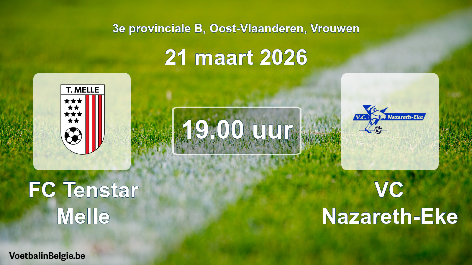 Scheduled match women football: FC Tenstar Melle - VC Nazareth-Eke (21 March 2026)