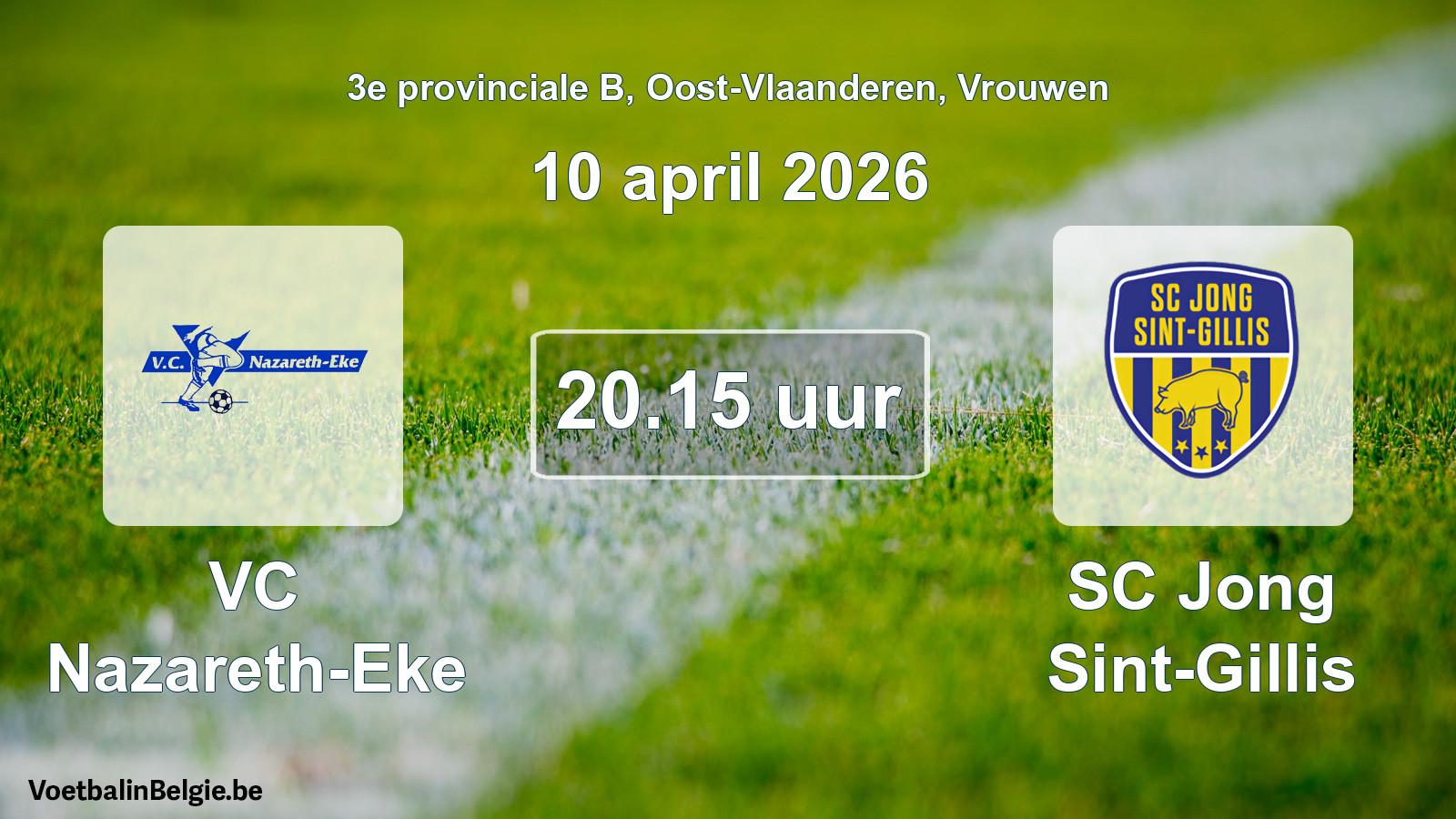 Scheduled match women football: VC Nazareth-Eke - SC Jong Sint-Gillis (10 April 2026)