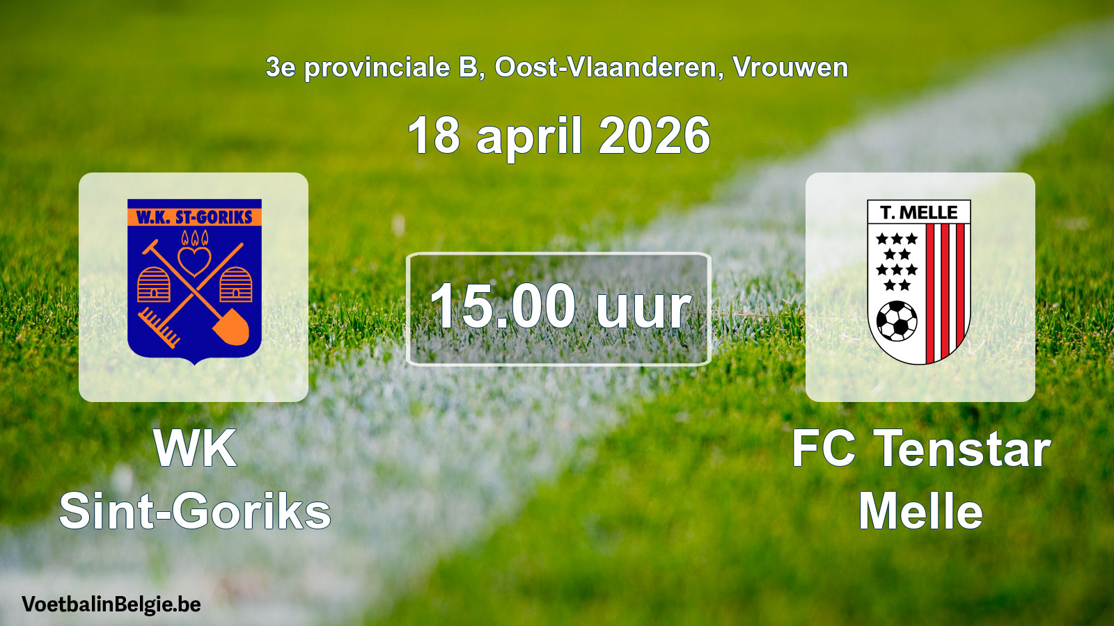 Scheduled match women football: WK Sint-Goriks - FC Tenstar Melle (18 April 2026)