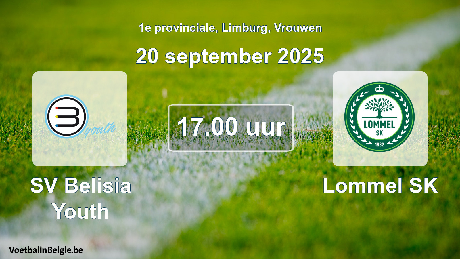 Scheduled match women football: SV Belisia Youth - Lommel SK (20 September 2025)
