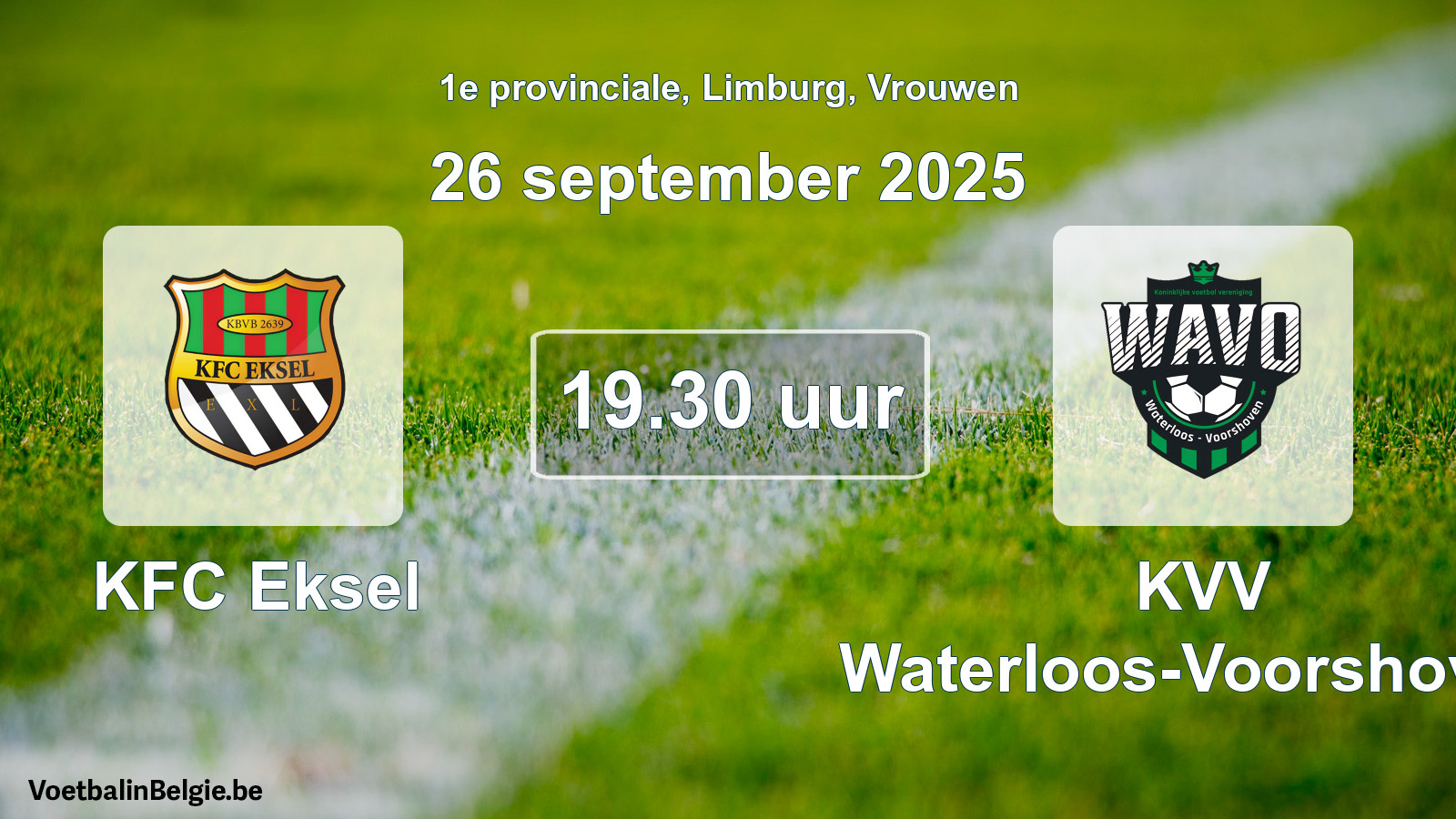 Scheduled match women football: KFC Eksel - KVV Waterloos-Voorshoven (26 September 2025)