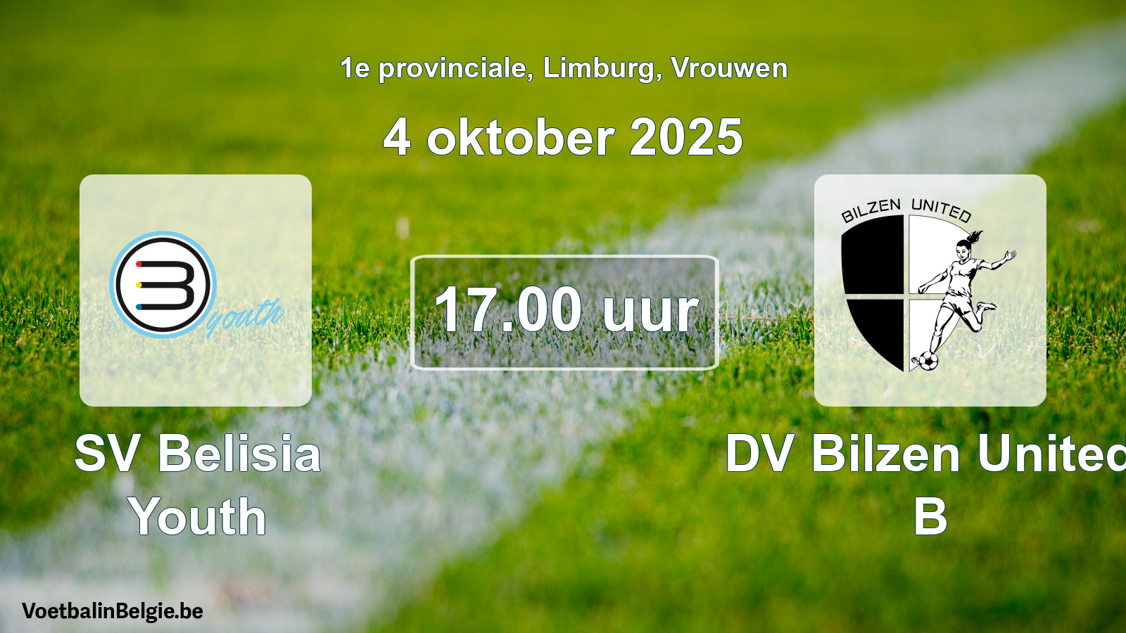 Scheduled match women football: SV Belisia Youth - DV Bilzen United B (4 October 2025)