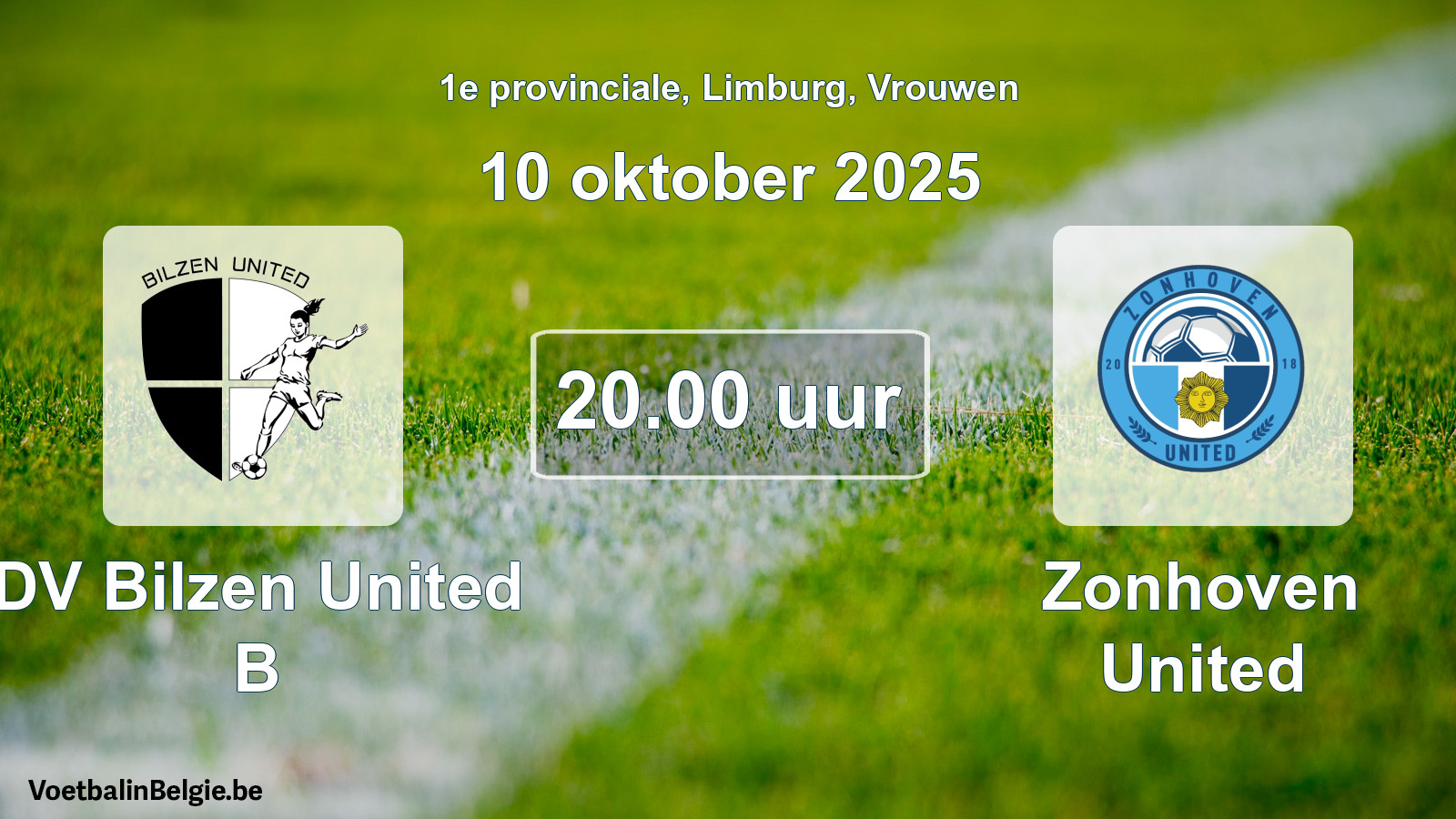 Scheduled match women football: DV Bilzen United B - Zonhoven United (10 October 2025)