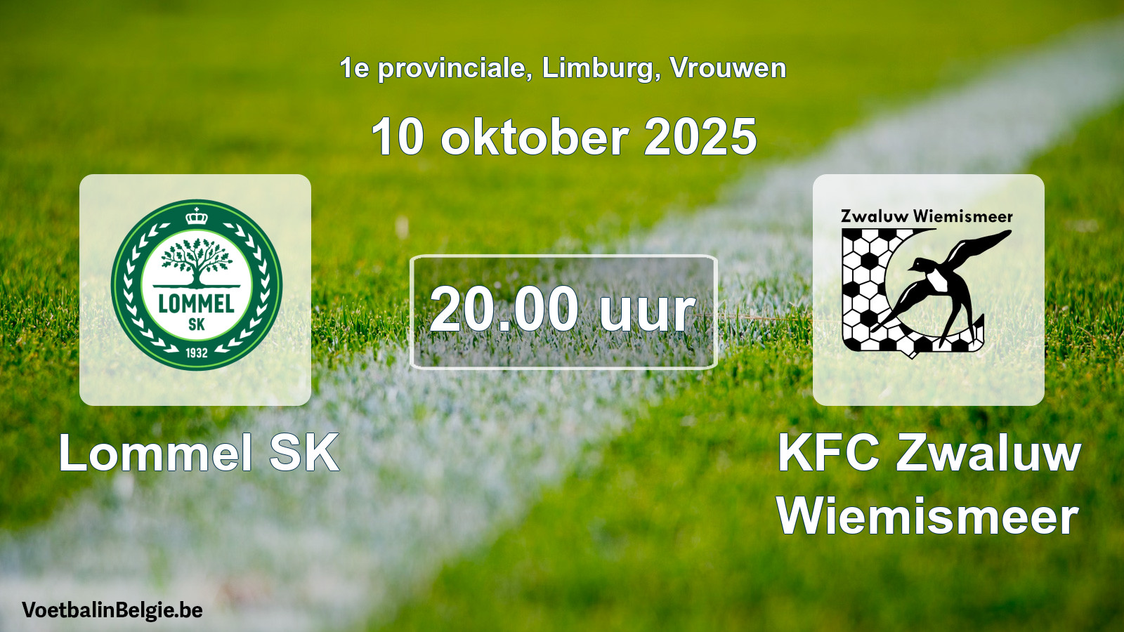 Scheduled match women football: Lommel SK - KFC Zwaluw Wiemismeer (10 October 2025)