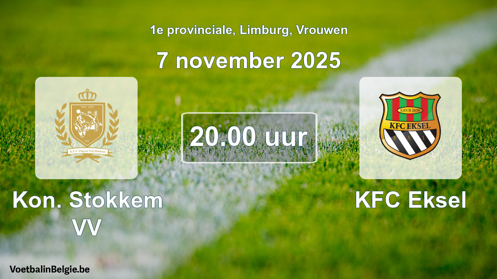 Scheduled match women football: Kon. Stokkem VV - KFC Eksel (7 November 2025)