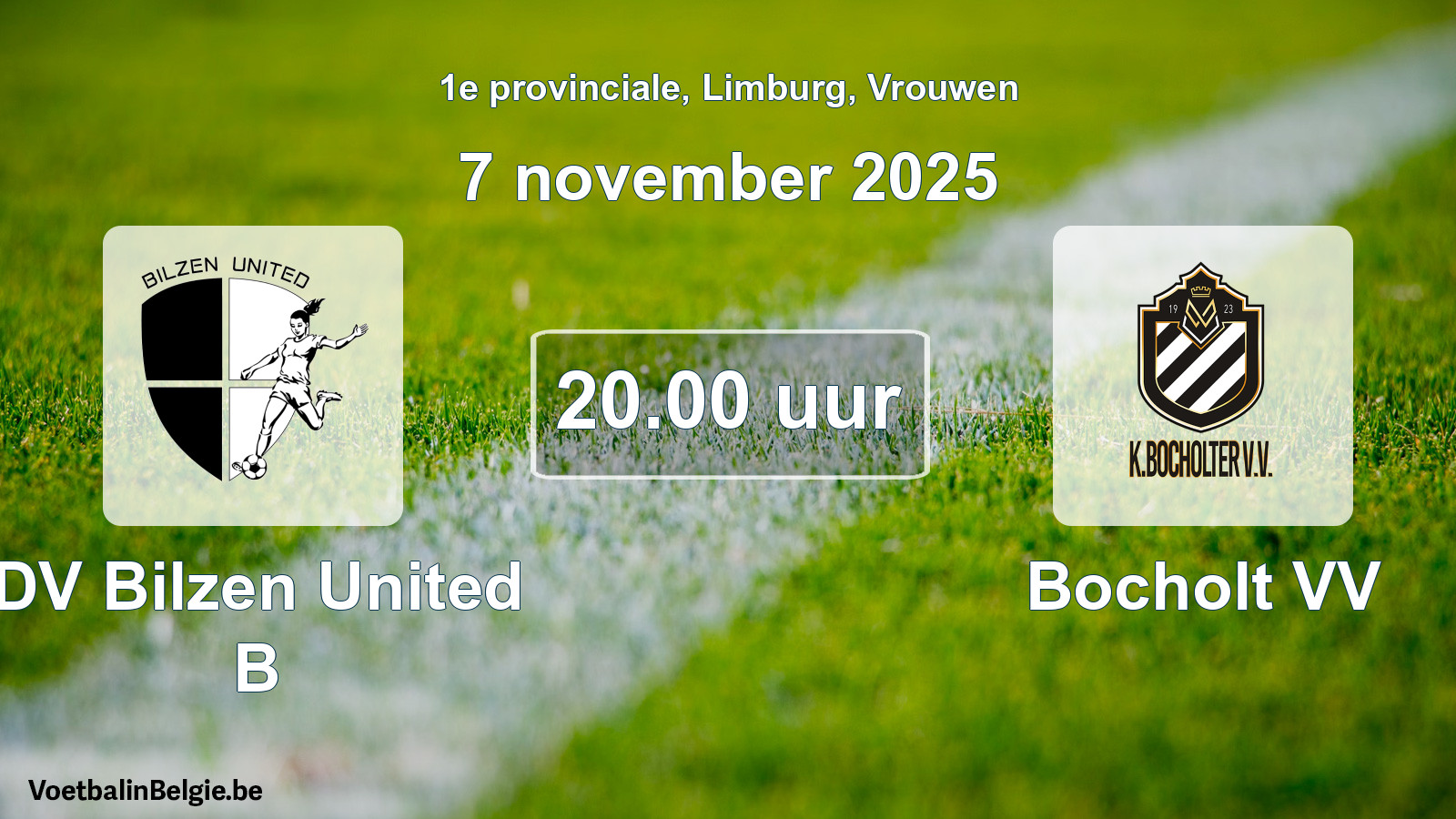 Scheduled match women football: DV Bilzen United B - Bocholt VV (7 November 2025)