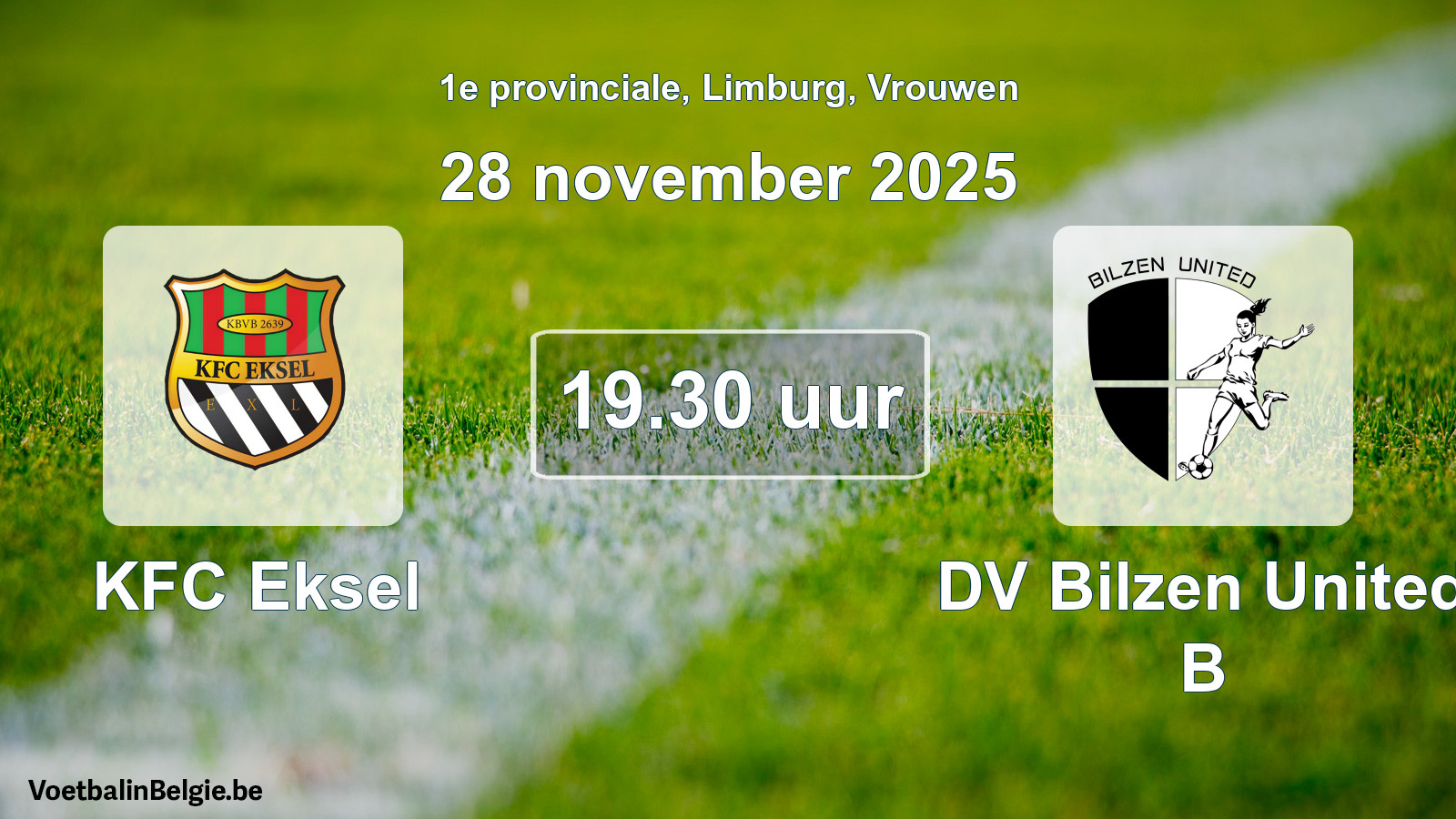 Scheduled match women football: KFC Eksel - DV Bilzen United B (28 November 2025)