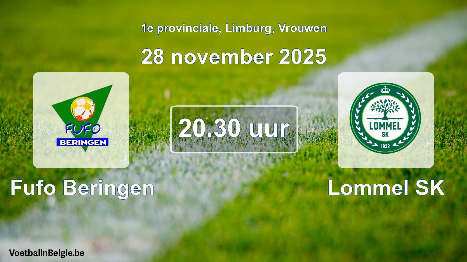 Scheduled match women football: Fufo Beringen - Lommel SK (28 November 2025)