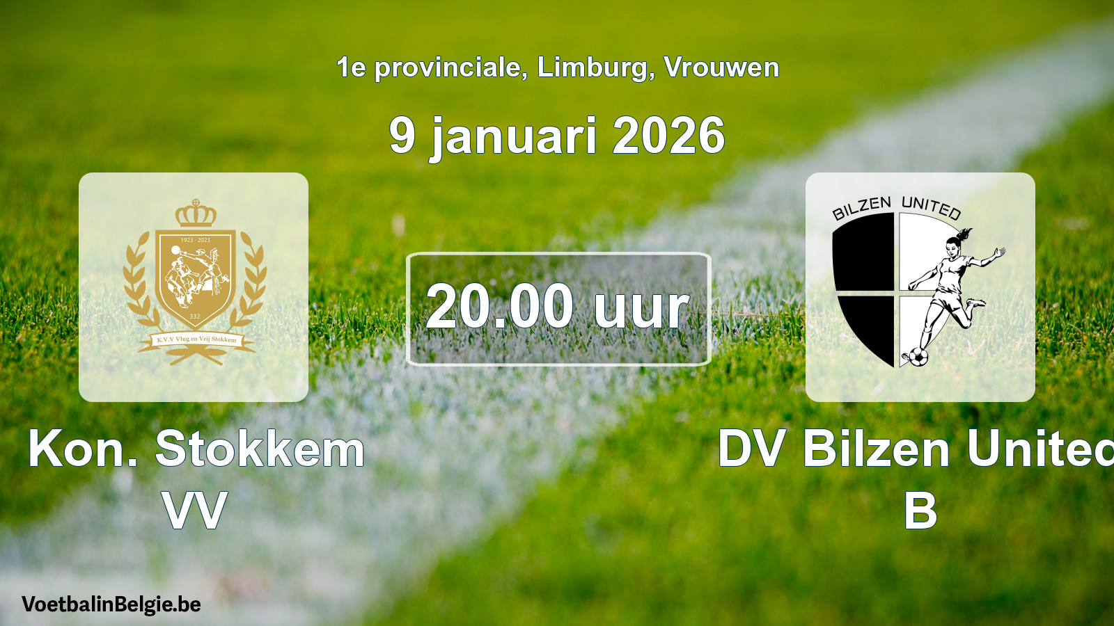 Geplande wedstrijd vrouwenvoetbal: Kon. Stokkem VV - DV Bilzen United B (9 januari 2026)