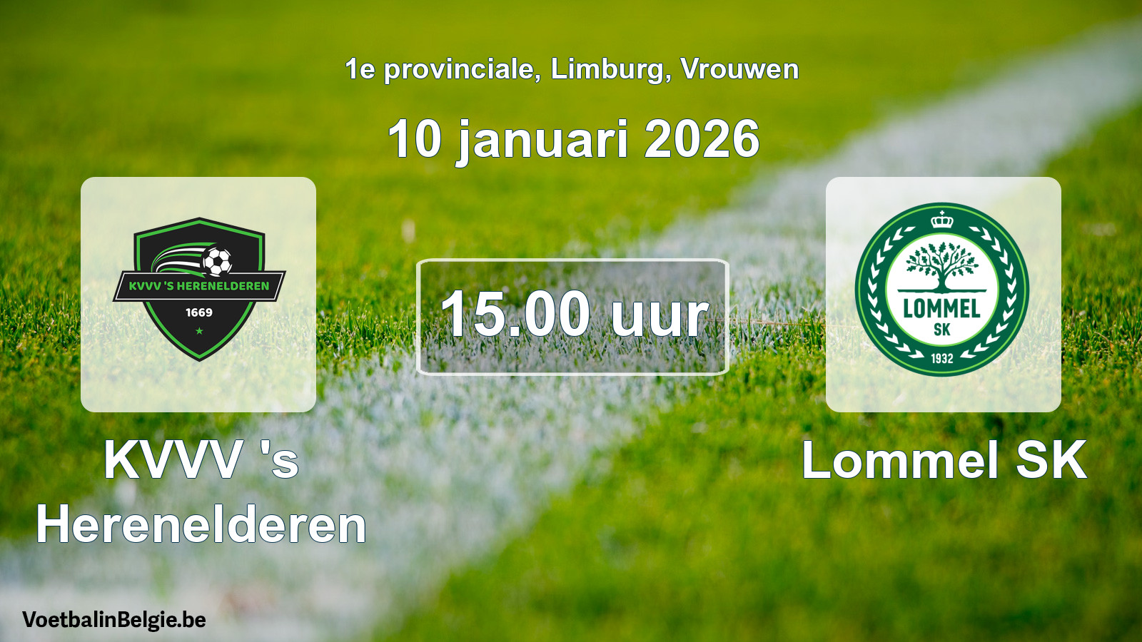 Scheduled match women football: KVVV 's Herenelderen - Lommel SK (10 January 2026)