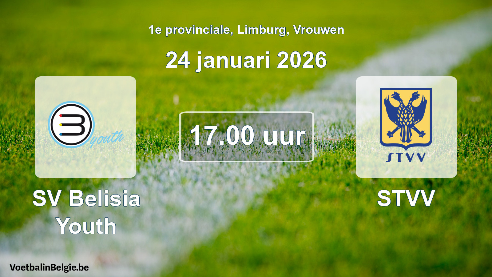 Scheduled match women football: SV Belisia Youth - STVV (24 January 2026)