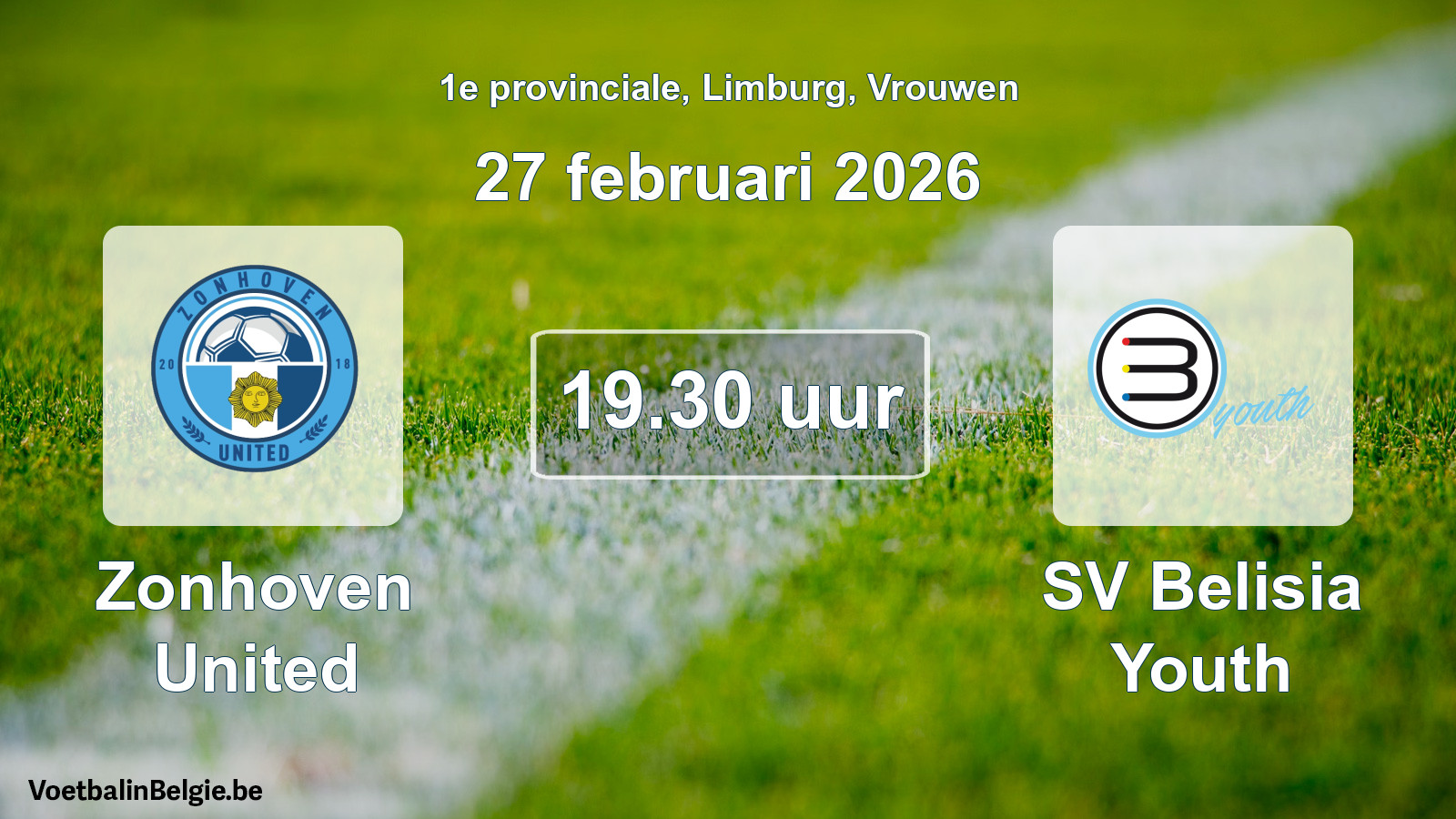 Geplantes Spiel frauen-Fußball: Zonhoven United - SV Belisia Youth (27 Februar 2026)