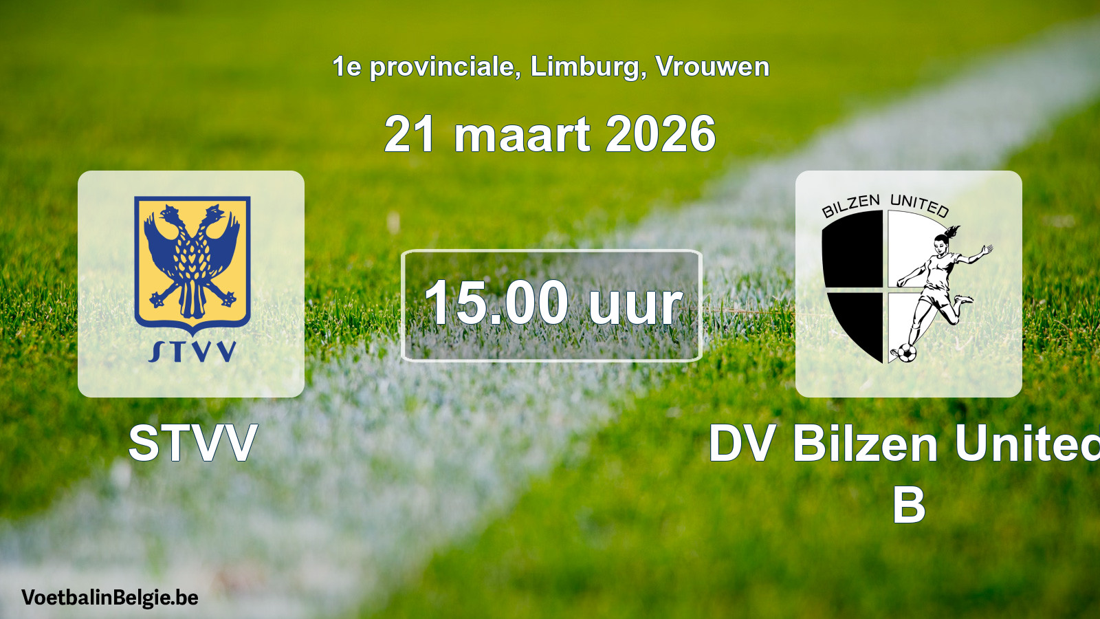 Scheduled match women football: STVV - DV Bilzen United B (21 March 2026)