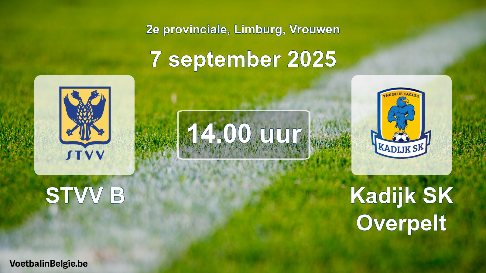 Scheduled match women football: STVV B - Kadijk SK Overpelt (7 September 2025)