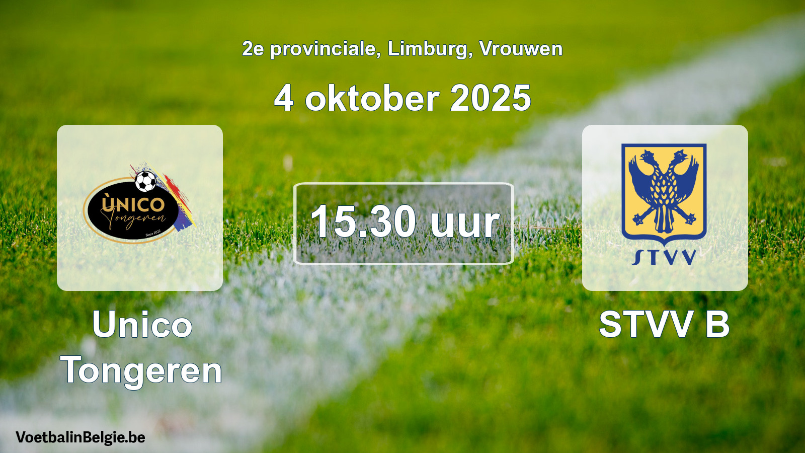 Scheduled match women football: Unico Tongeren - STVV B (4 October 2025)