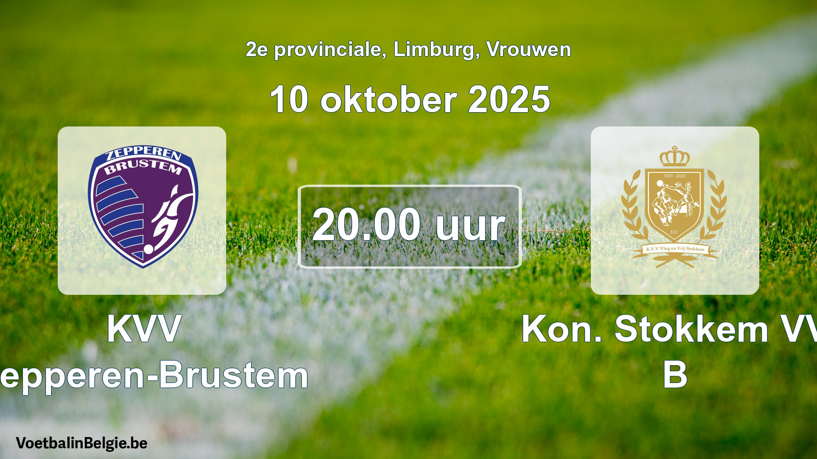 Scheduled match women football: KVV Zepperen-Brustem - Kon. Stokkem VV B (10 October 2025)