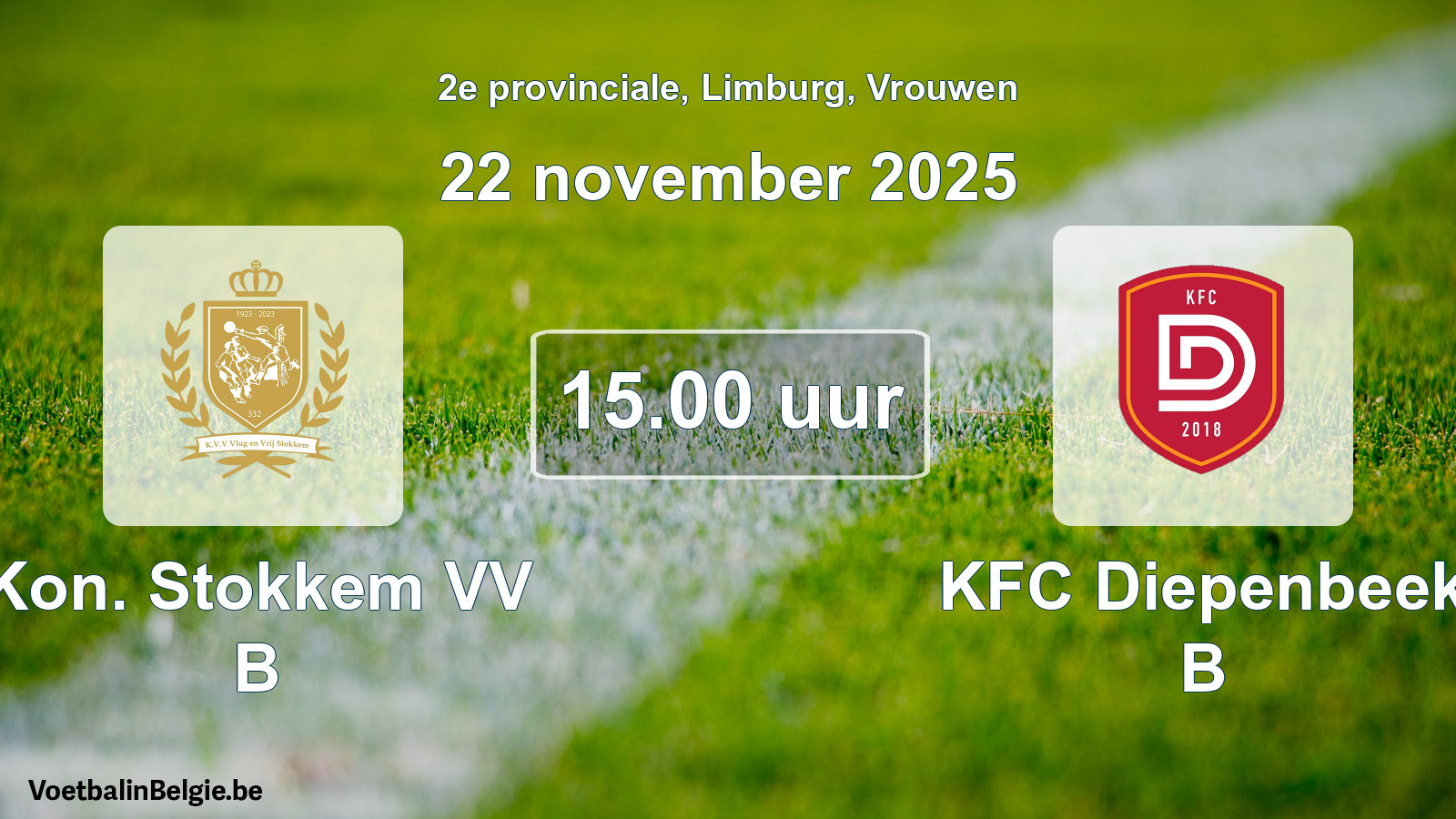 Scheduled match women football: Kon. Stokkem VV B - KFC Diepenbeek B (22 November 2025)