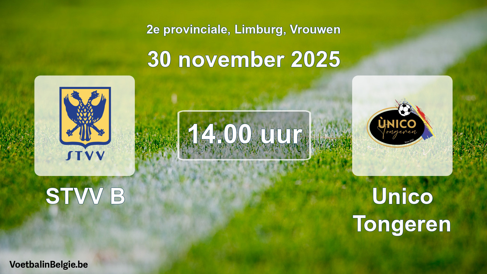 Scheduled match women football: STVV B - Unico Tongeren (30 November 2025)