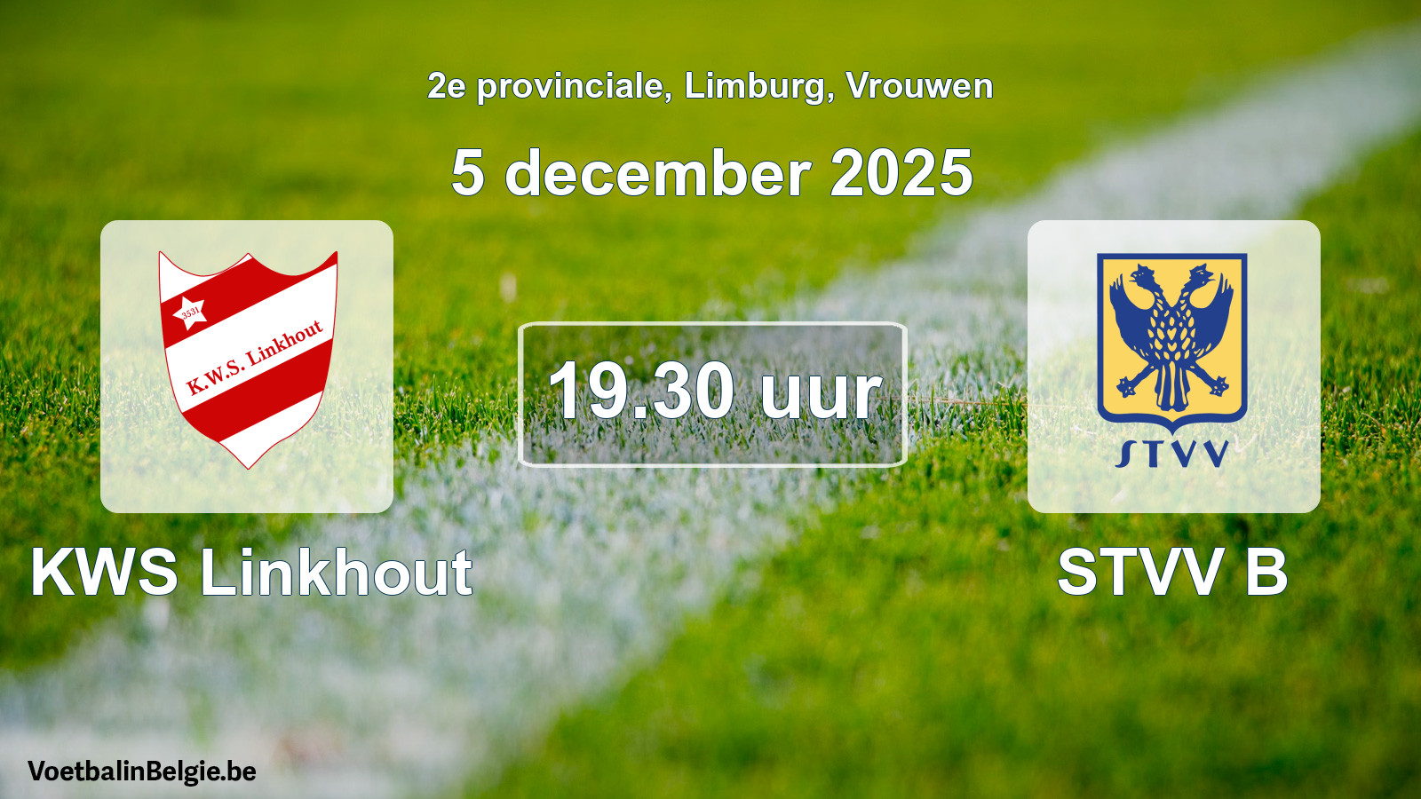 Scheduled match women football: KWS Linkhout - STVV B (5 December 2025)