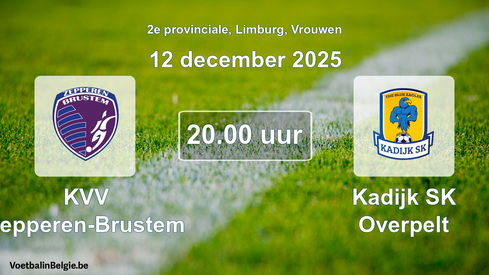 Scheduled match women football: KVV Zepperen-Brustem - Kadijk SK Overpelt (12 December 2025)